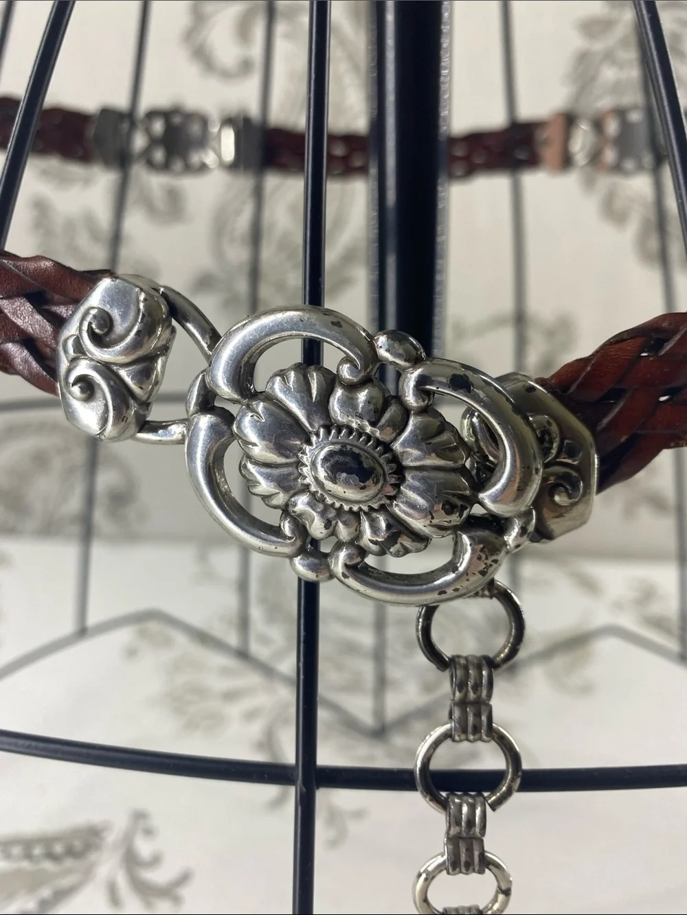 vintage Brighton leather belt  concho accents